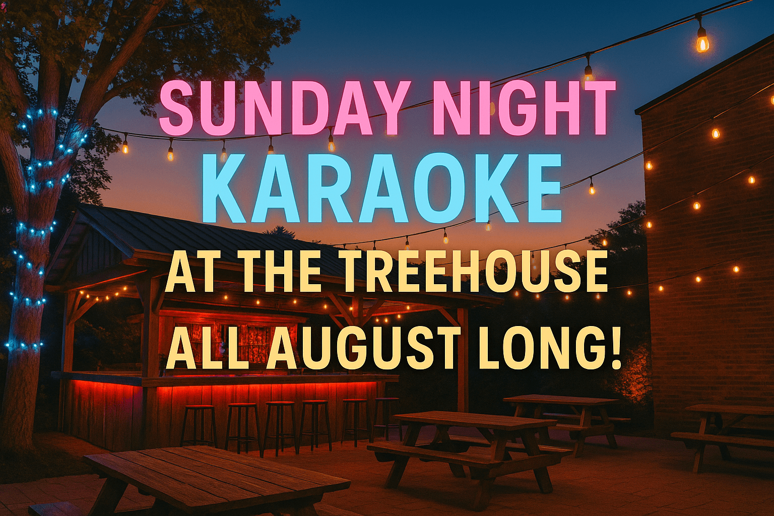 🎤 Sunday Night Karaoke at The Treehouse – All August Long! 🌙🍻